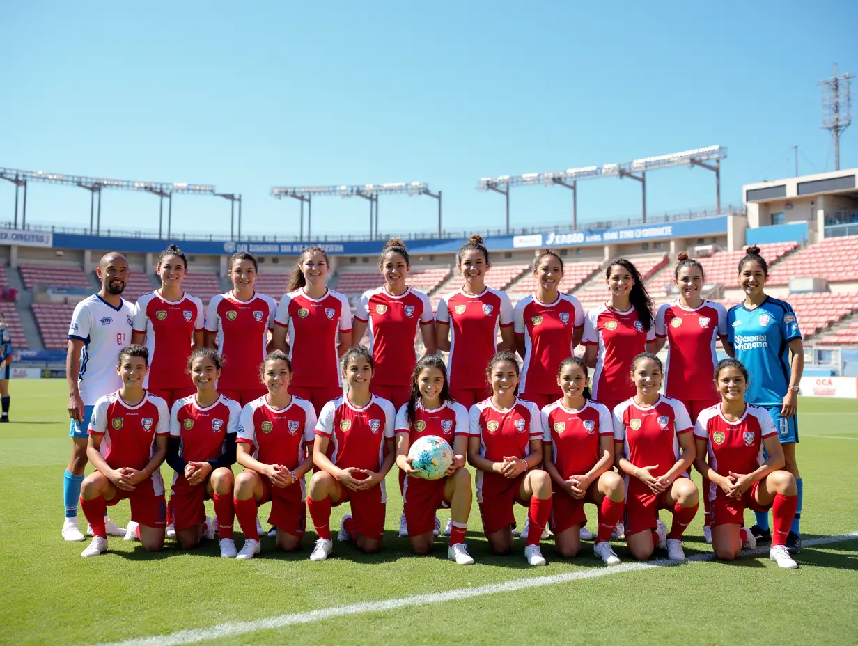 Confident-Team-Photo-of-Los-Halcones-Femeninas-de-San-Vicente-on-Turf-at-Estadio-Rafael-Lpez