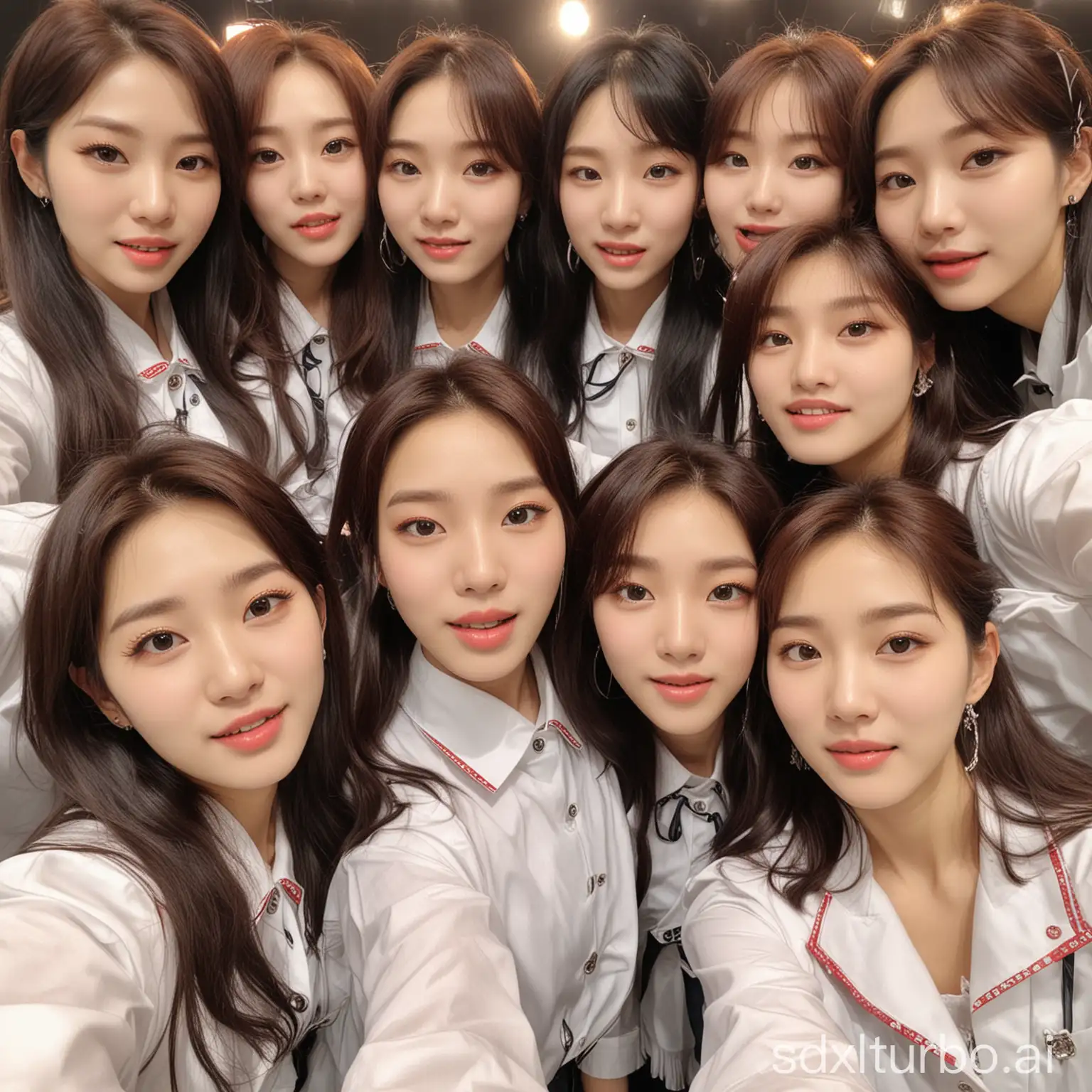 Korean idol girls live stage professional confirmation high quality selfie style