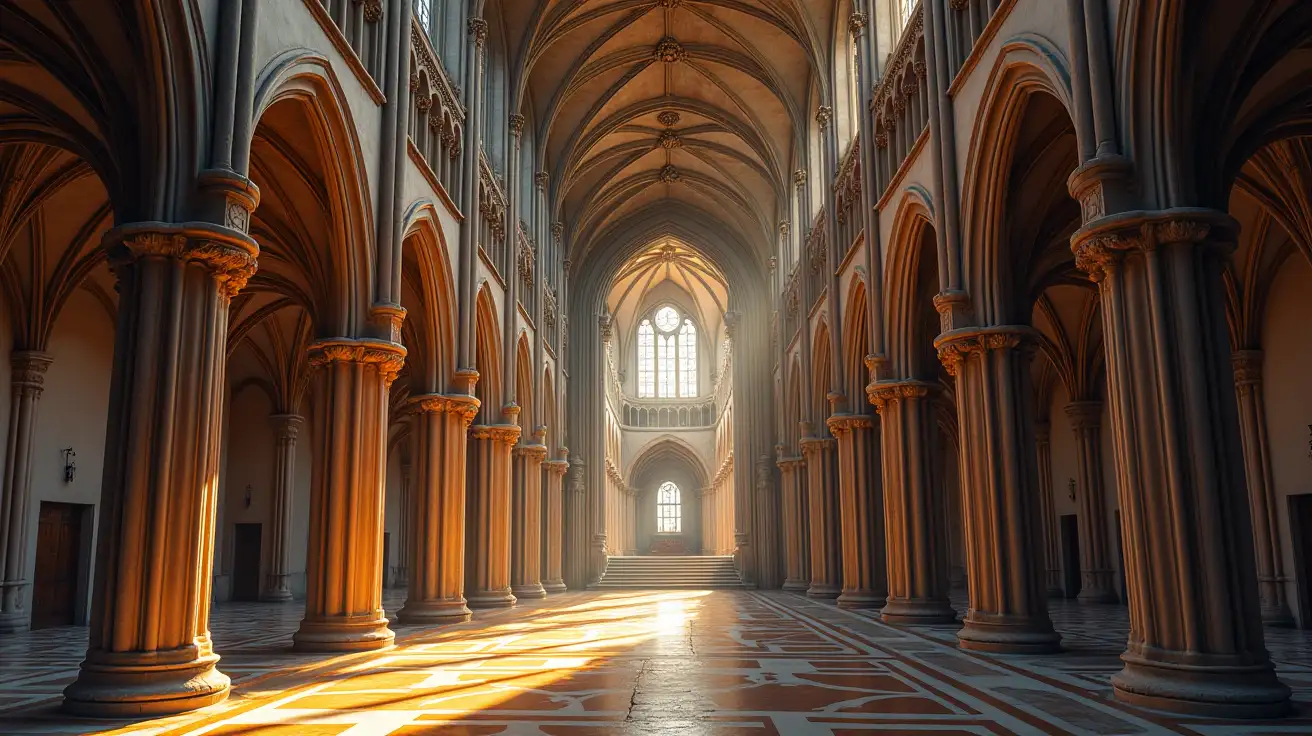 Ornate-Cathedral-with-Majestic-Architecture-and-Stained-Glass-Windows