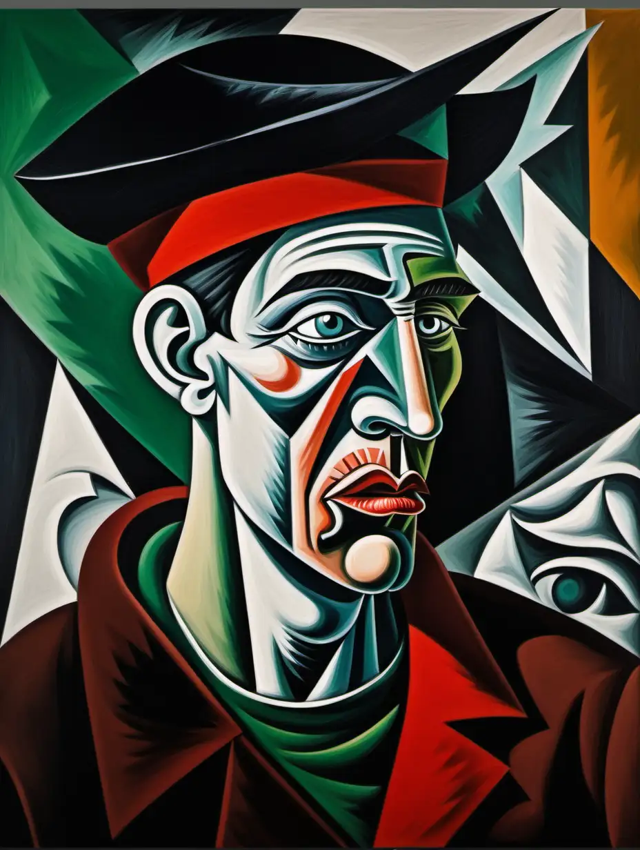 Modern Portrait of a Basque Man with Black Beret by Pablo Picasso