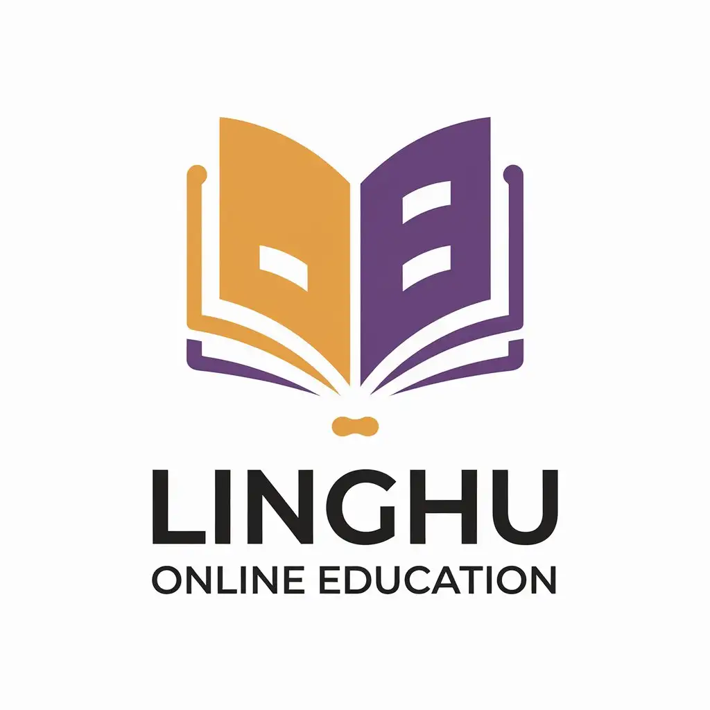 LOGO Design for Linghu Online Education Vector Book Symbol for Education Industry with Clear Background