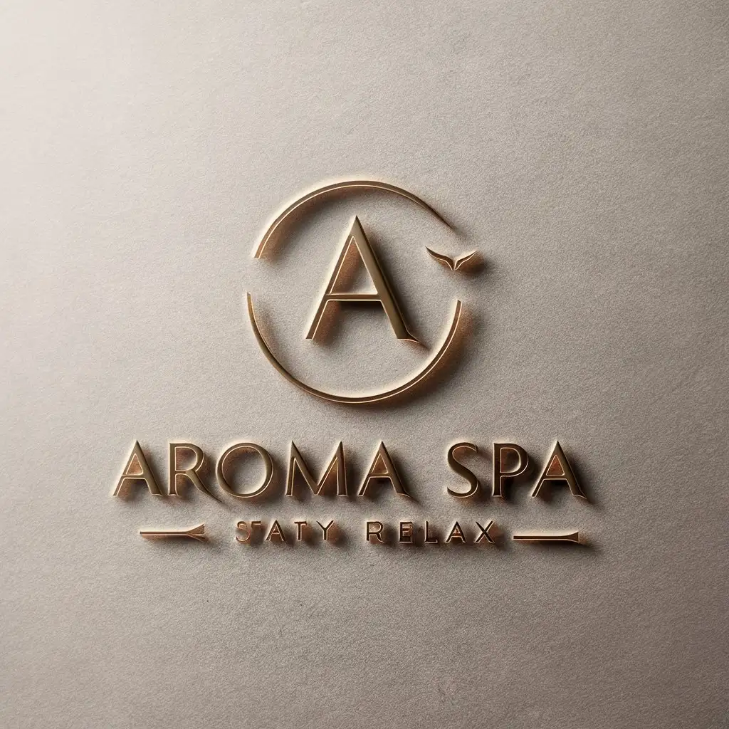 a vector logo design,with the text "Aroma, spa, relax", main symbol:A O,Moderate,be used in Beauty Spa industry,clear background