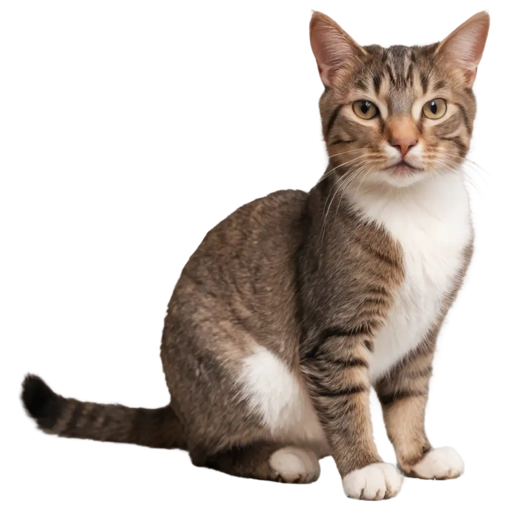 Cat-on-White-Background-PNG-HighQuality-Transparent-Image-for-Versatile-Use