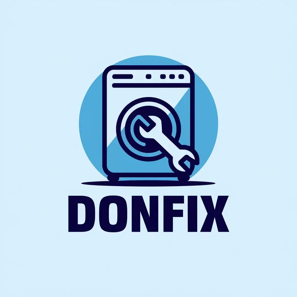 LOGO Design for DonFix Modern Wash Machine Repair Symbol with Clean and Minimalist Style