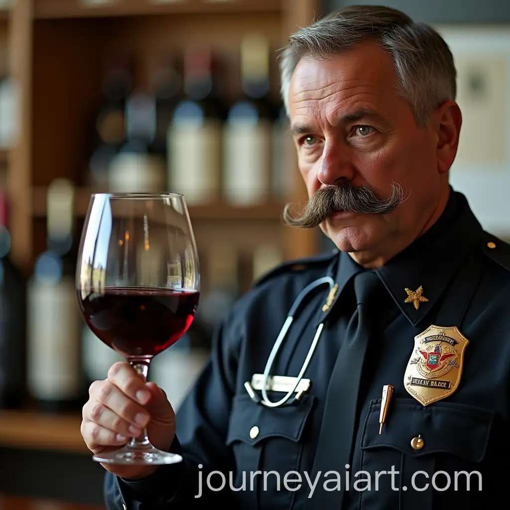 Police-Officers-and-Surgeon-Socializing-Without-Wine