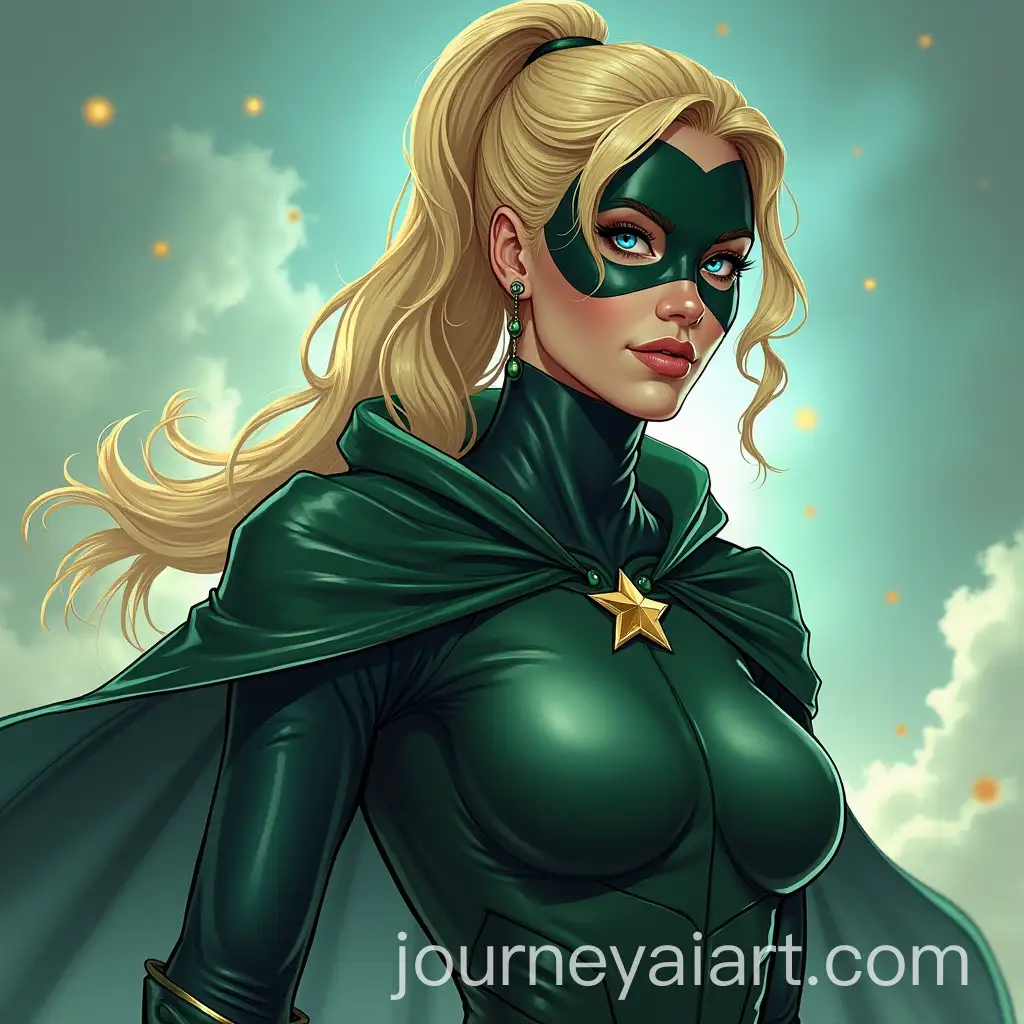 Blonde-Superheroine-with-Air-Control-Powers-in-Green-Costume