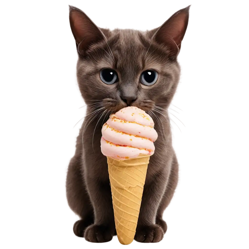 Adorable-Cat-Licking-Ice-Cream-PNG-Image-Playful-Feline-Enjoying-a-Sweet-Treat