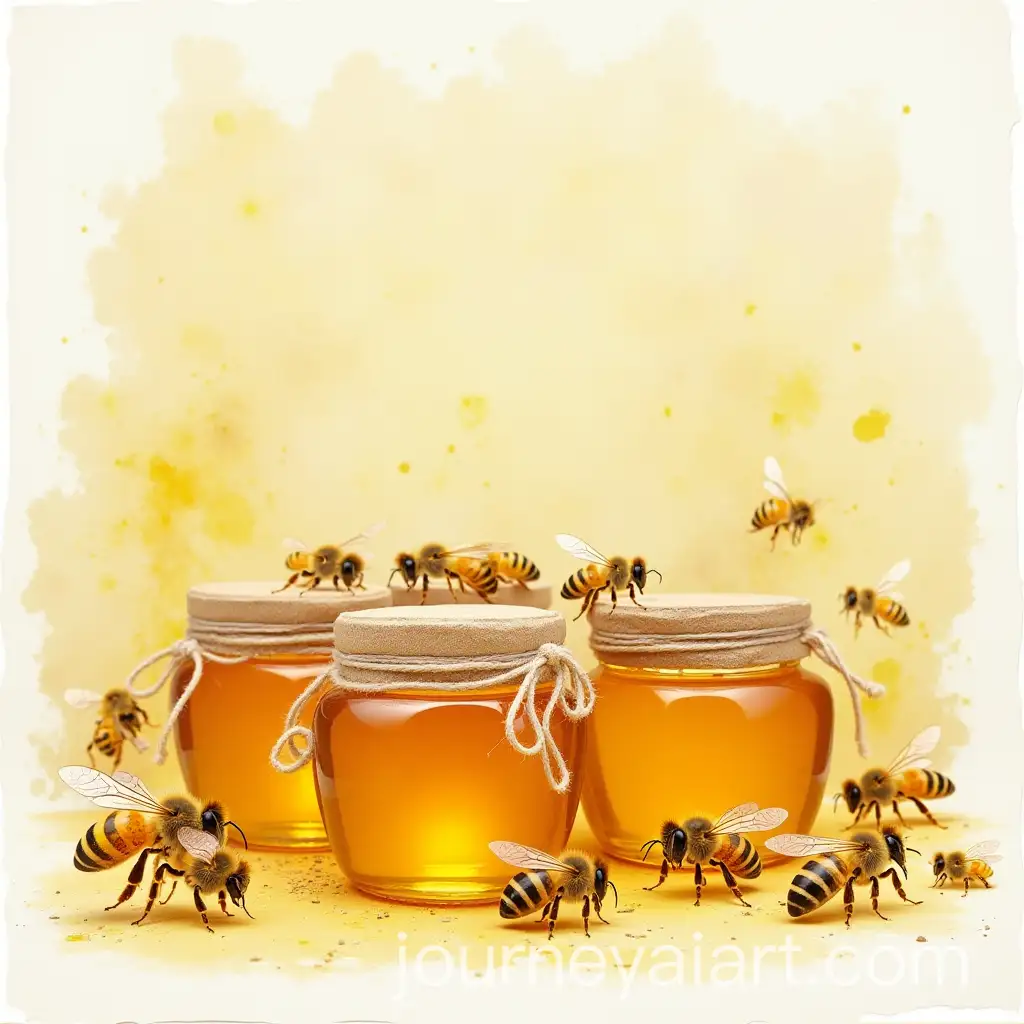 Bees-and-Honey-Packaging-with-White-Background-for-Painting