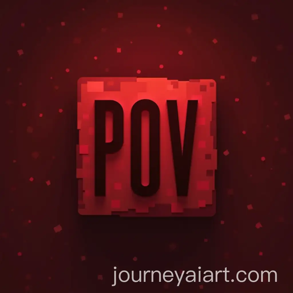 MinecraftStyle-Icon-with-POV-Text-on-Red-Background