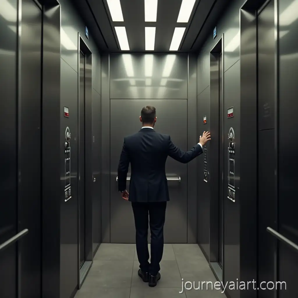 ManElevator-Button-Pressing-Man-Pressing-Elevator-Buttons-in-Modern-Building-Hyperrealism-Perspective