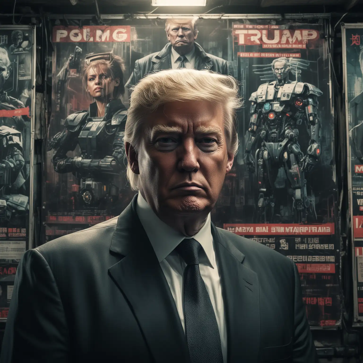 Donald-Trump-in-Cyberpunk-Style-with-Political-Posters-Background