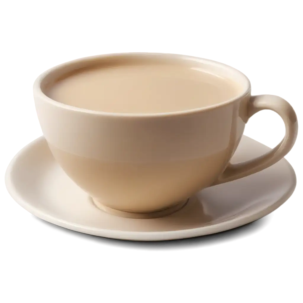 PNG-Image-of-a-Cup-of-Milk-Tea-with-Plate-Dark-Tea-in-Front-View-for-Versatile-Use