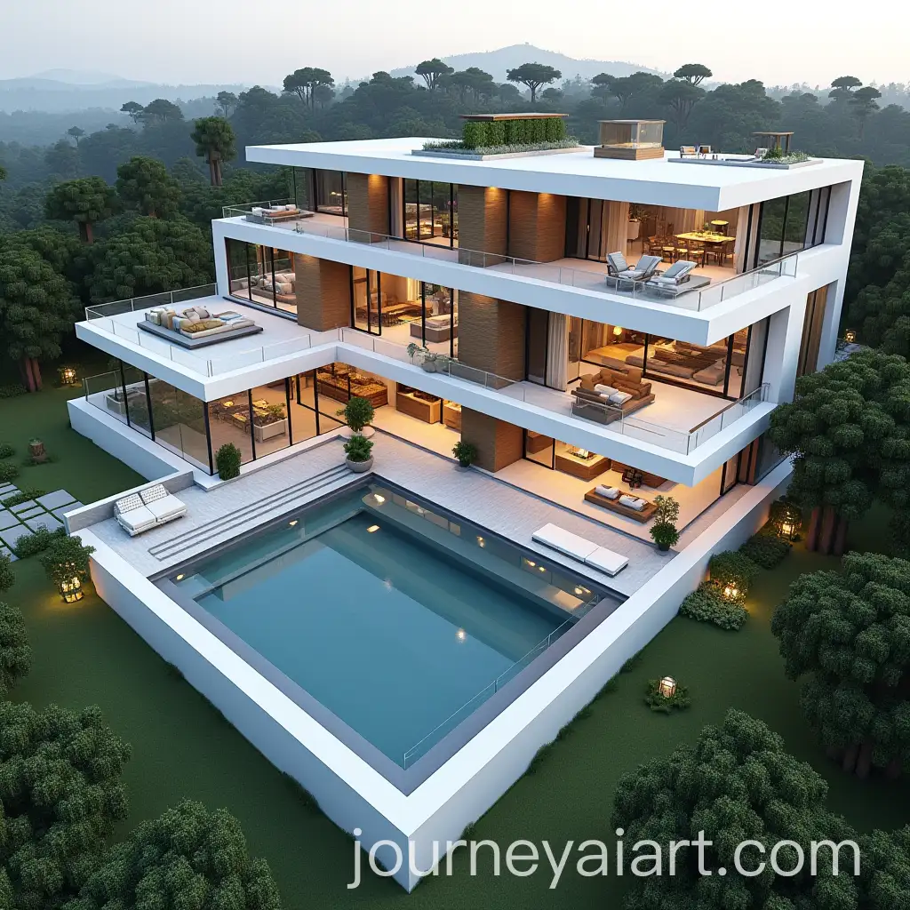 Large-Modern-Minecraft-Mansion-with-Pool-and-Landscaped-Gardens