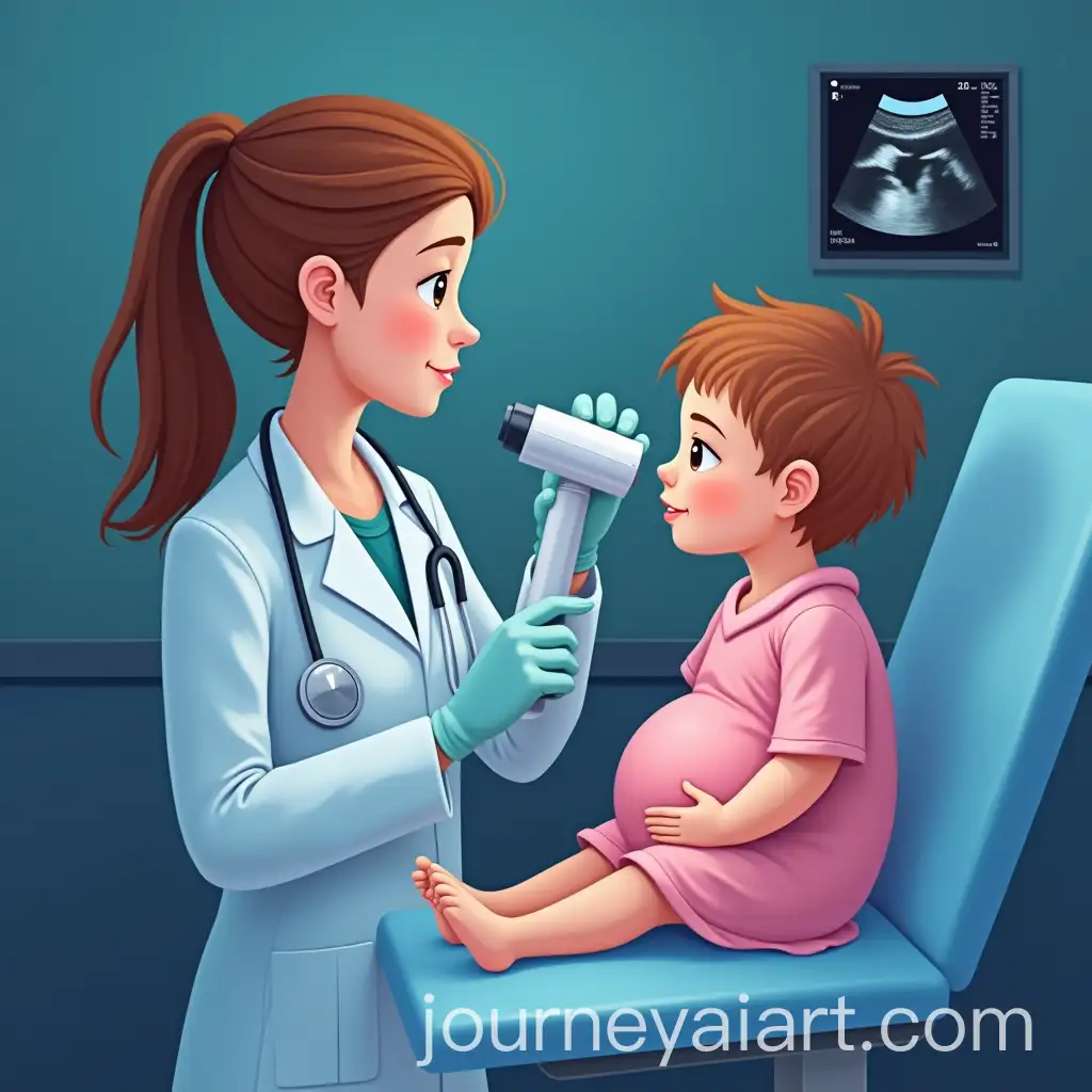 Doctor-Examining-Child-with-Ultrasound-Investigation-in-a-Colorful-Medical-Setting