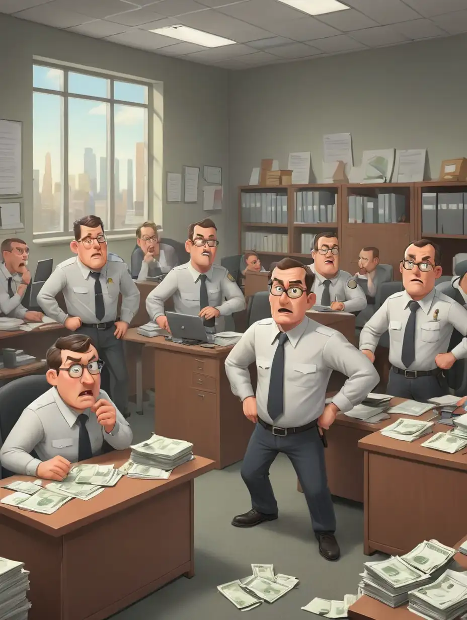 Cartoon-Scene-of-a-Raid-in-an-Accounting-Department-at-the-Start-of-the-Quarter