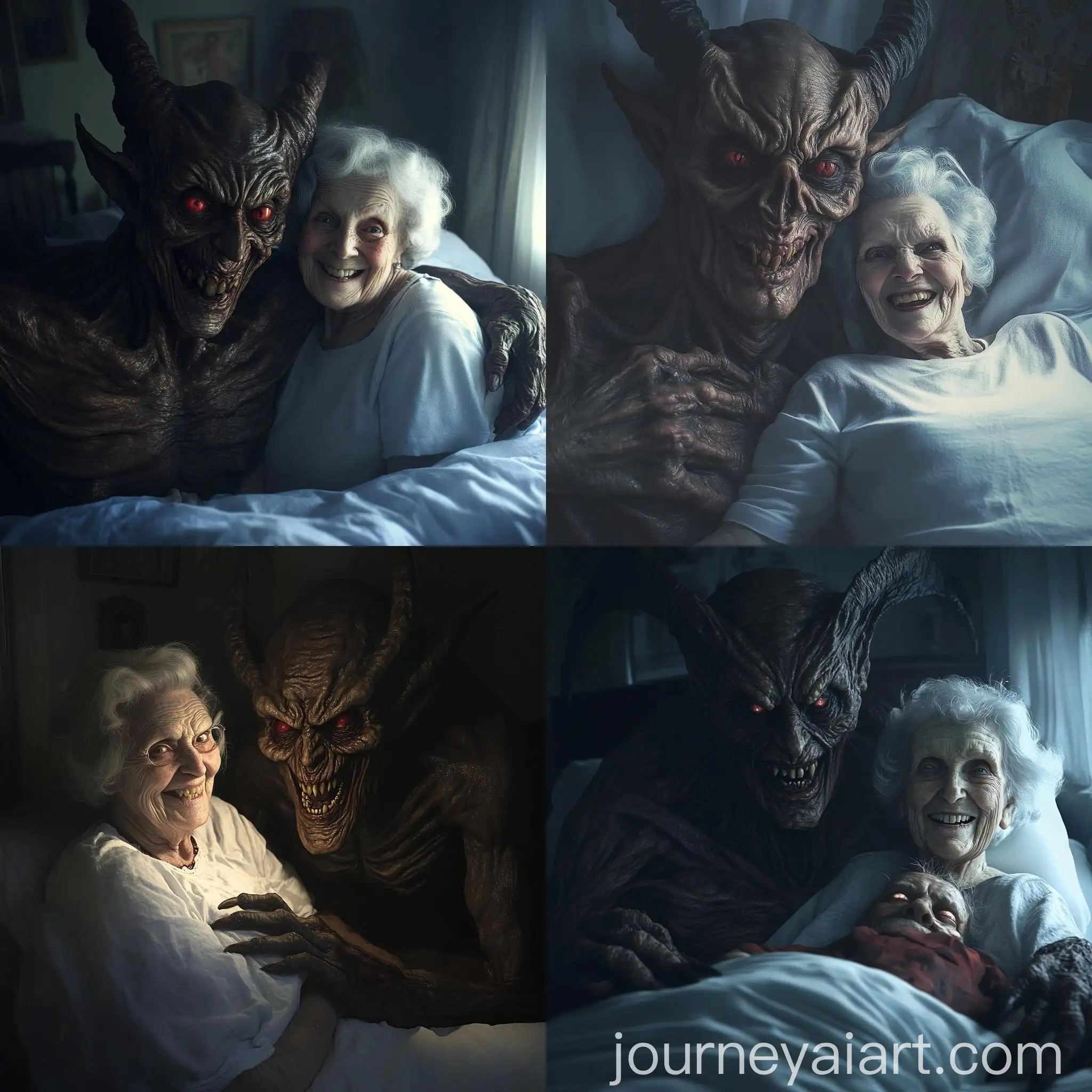 Grandma-and-Her-Sleep-Paralysis-Demon-in-Happy-Photorealistic-Scene