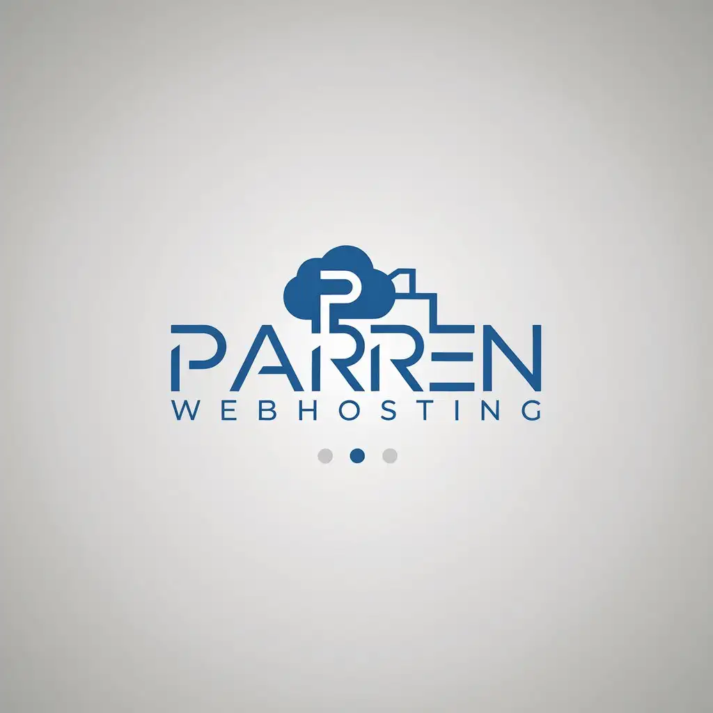 LOGO Design for PARREN Webhosting Minimalist PCloud Typography with Internet Industry Vibe