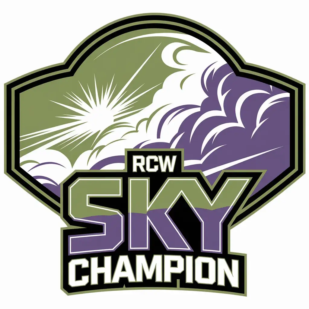 LOGO Design For RCW Sky Champion Green and Purple Sky with Clear Background