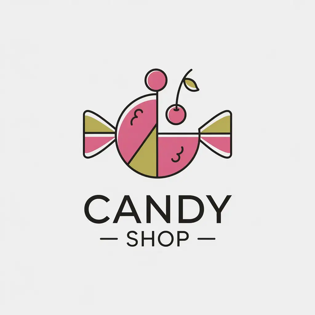 LOGO Design for Candy Shop Minimalistic Style with Clear Background