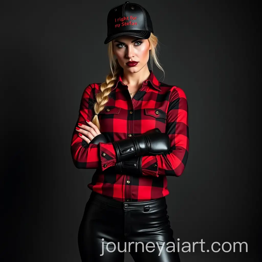 Romanian-Woman-in-Leather-Outfit-with-MMA-Gloves-and-Bold-Expression