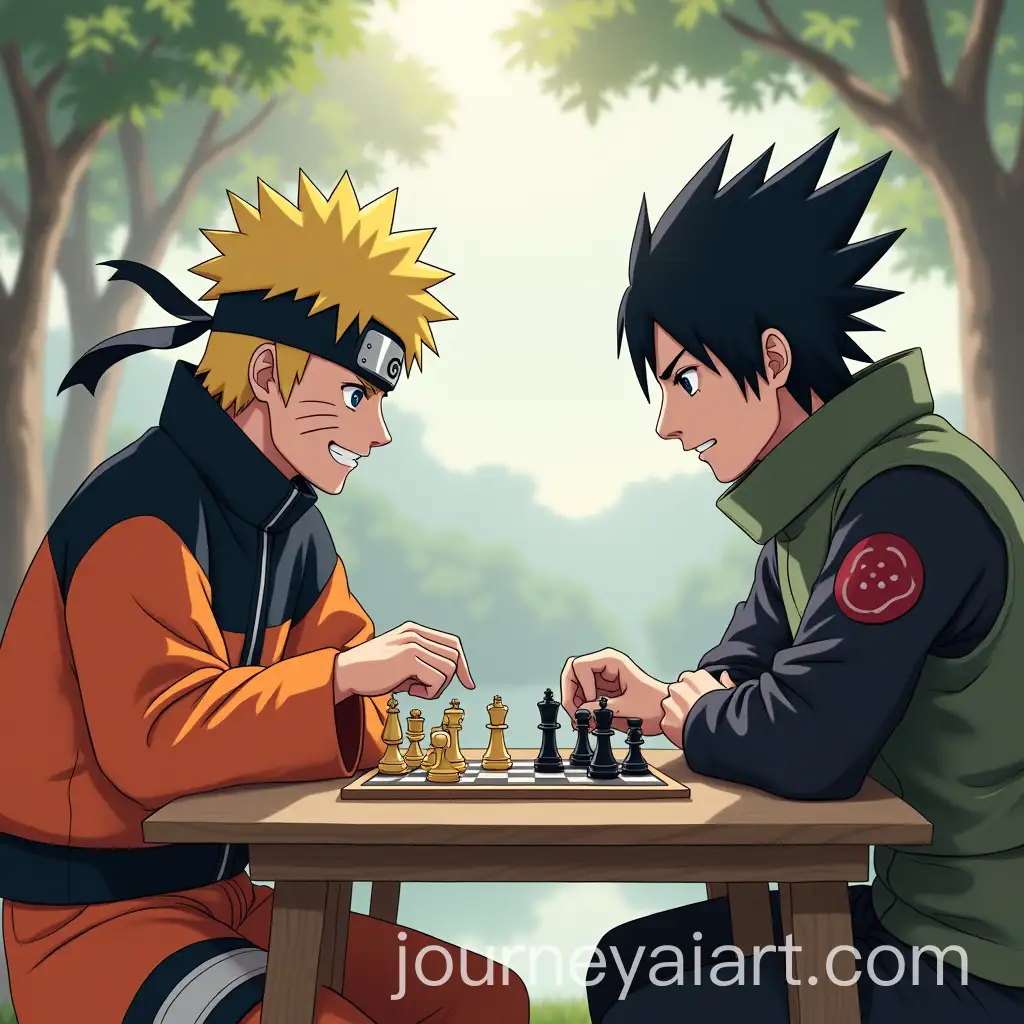 Naruto-and-Sasuke-Playing-Chess-in-an-Intense-Duel