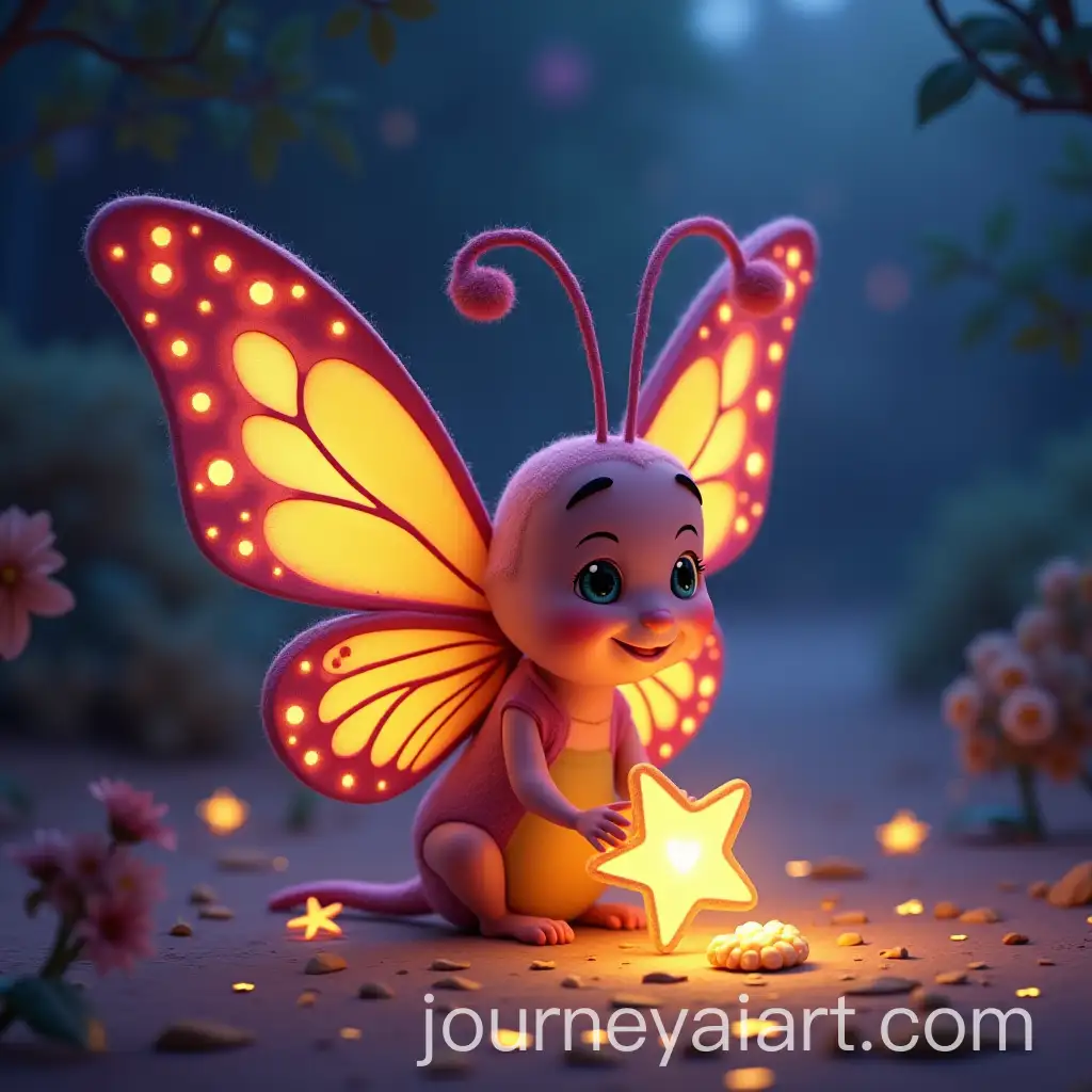 DisneyInspired-3D-Cartoon-Character-of-a-Butterfly-Collecting-Stars