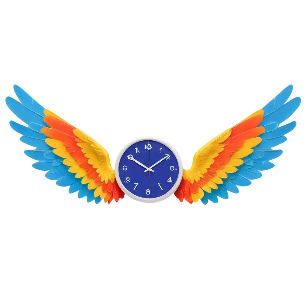 Colorful-Clock-with-Wings-Flying-PNG-Image-Captivating-Artwork-for-Creative-Projects