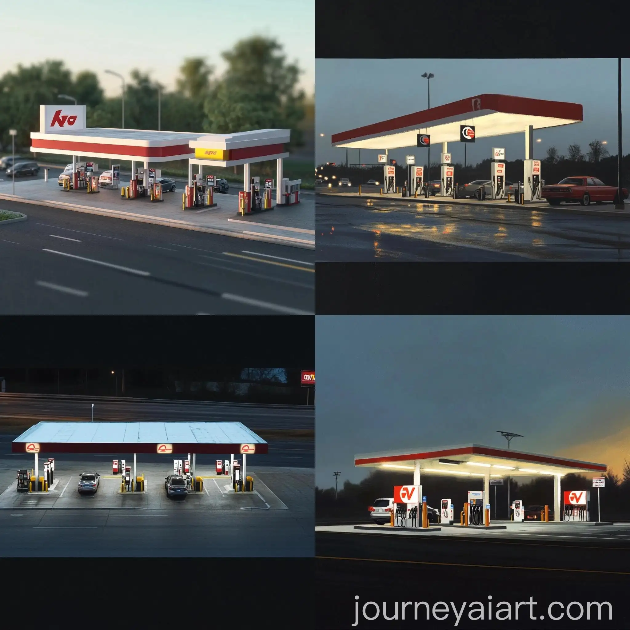 Gas-Station-Near-Highway-with-Cars