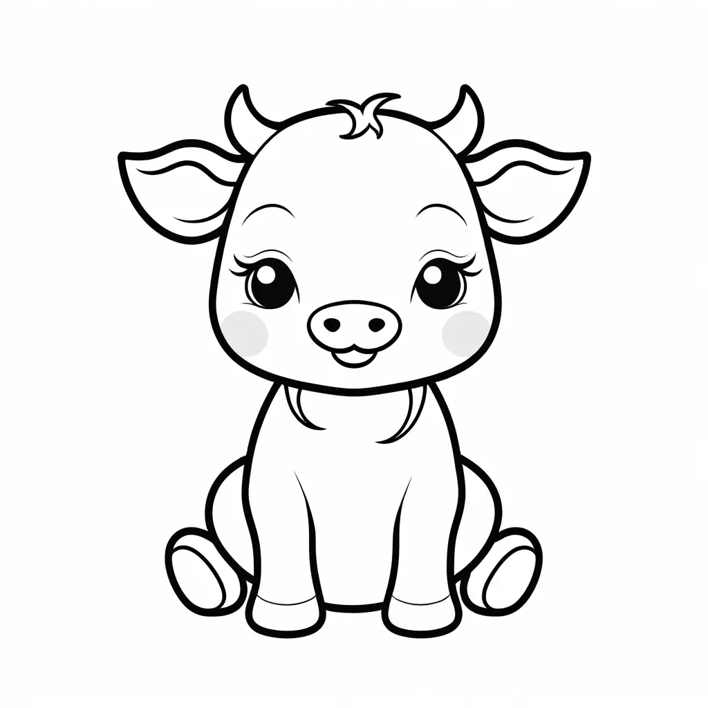 Baby-Girl-Cute-Cow-Coloring-Page