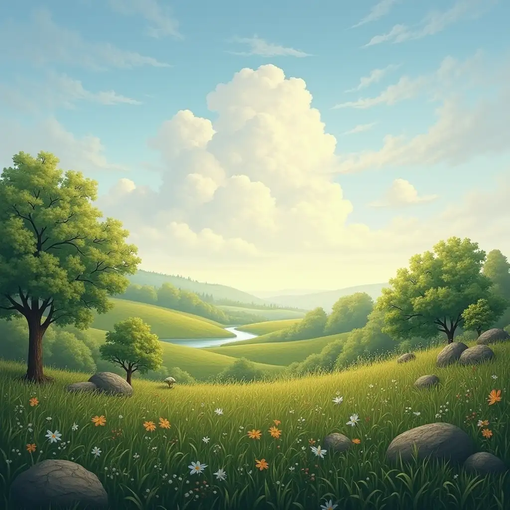 Nature Background Landscape With Sky