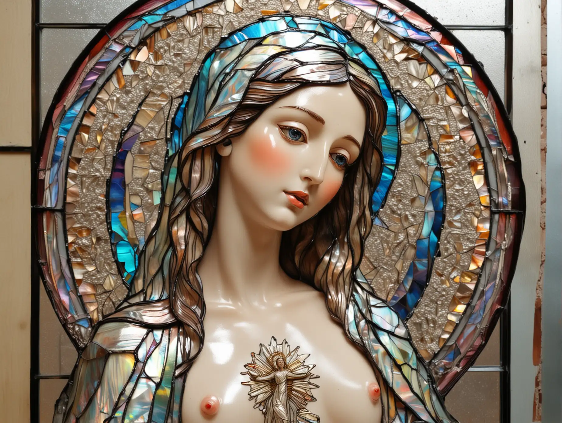 Iridescent-Stained-Glass-Art-of-Nude-Virgin-Mary