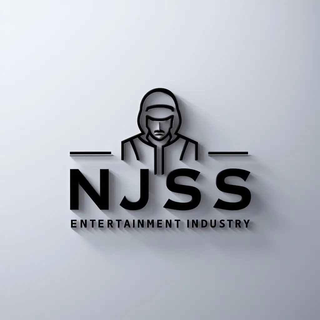 LOGO-Design-For-NJSS-Minimalistic-Silhouette-of-a-Guy-in-a-Hoodie-for-Entertainment-Industry