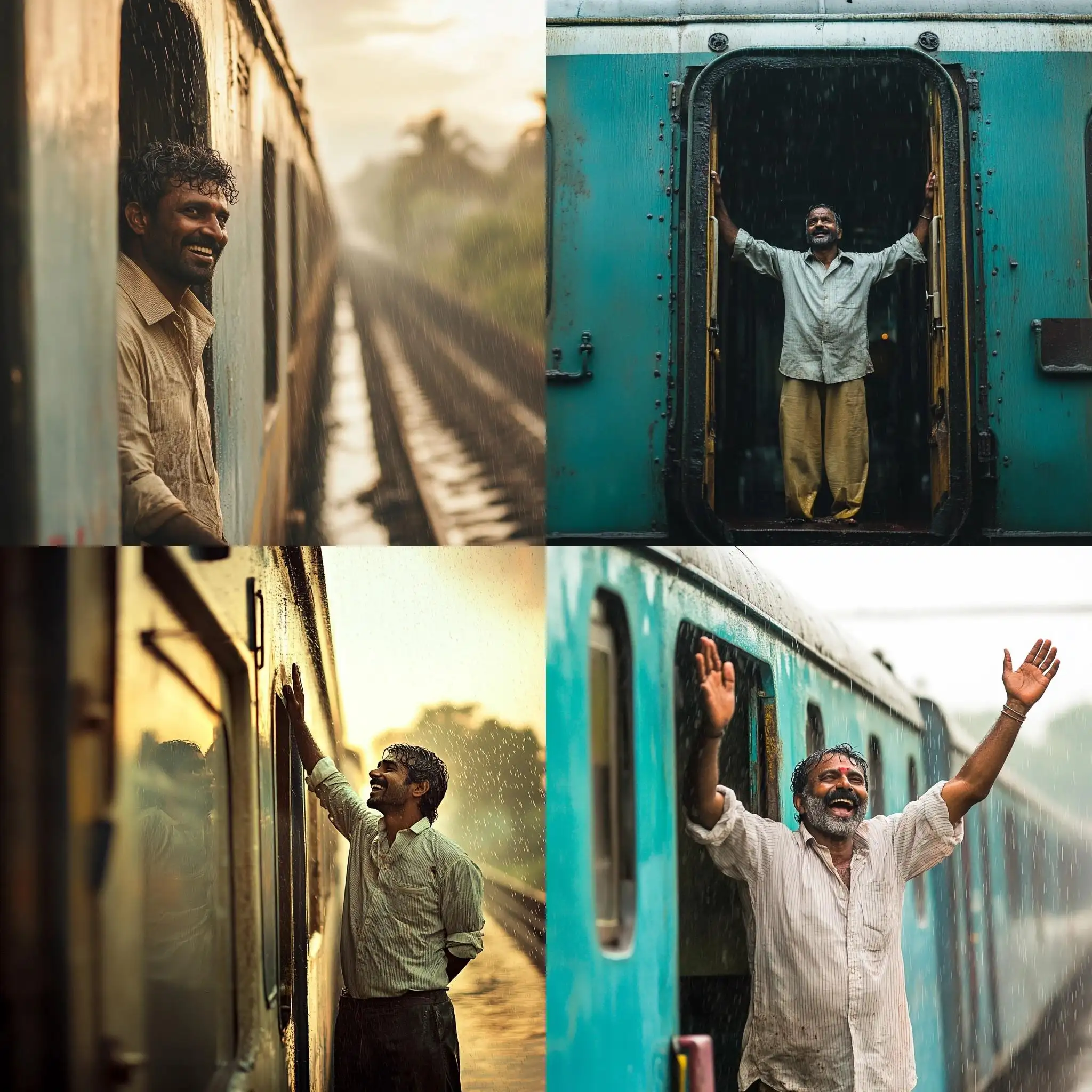 South-Indian-Man-Singing-Happily-by-Open-Train-Door-in-Rain