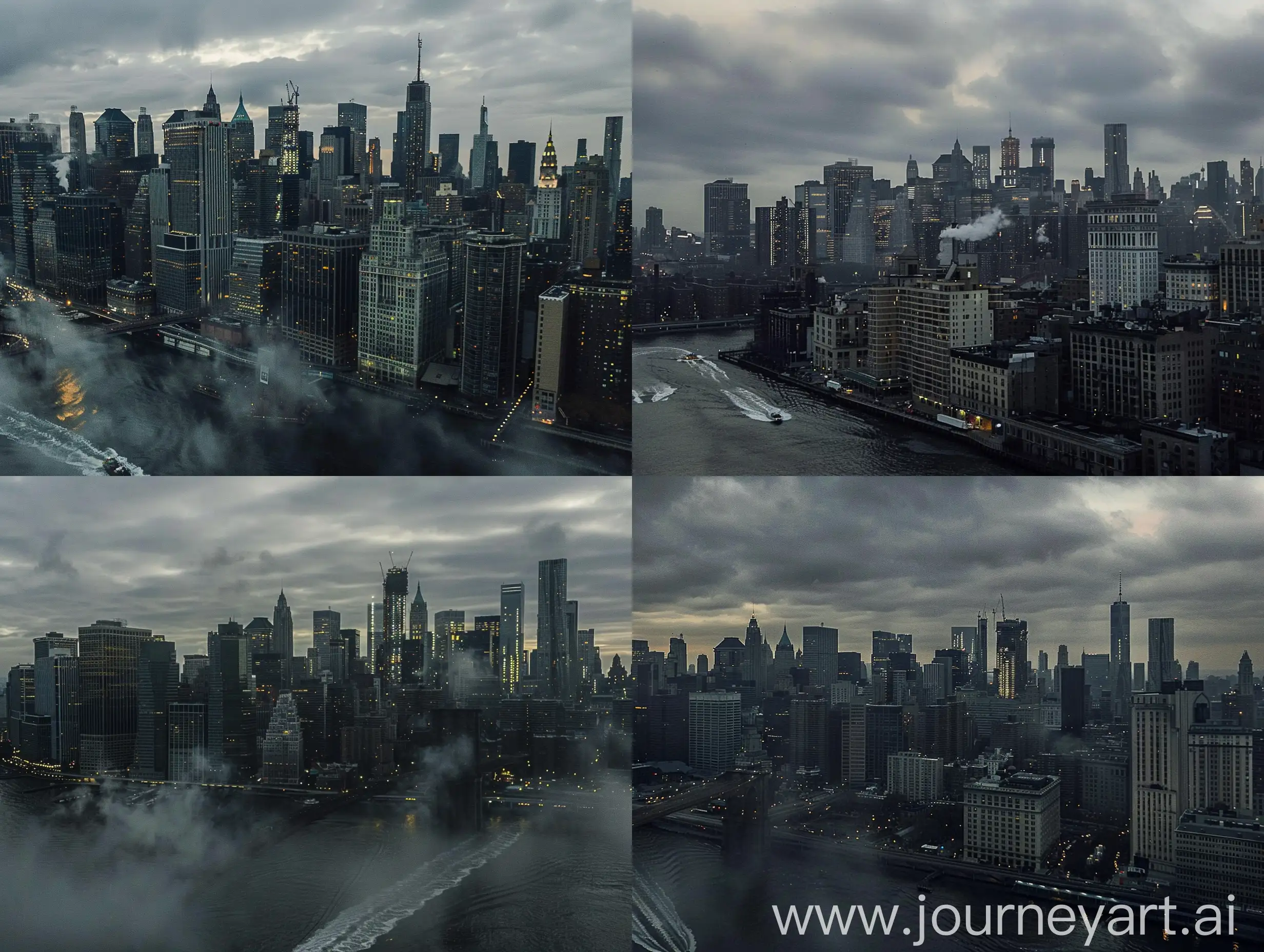 Arial-Photo-of-Gotham-City-Grimy-Concrete-Buildings-and-Overcast-Skies