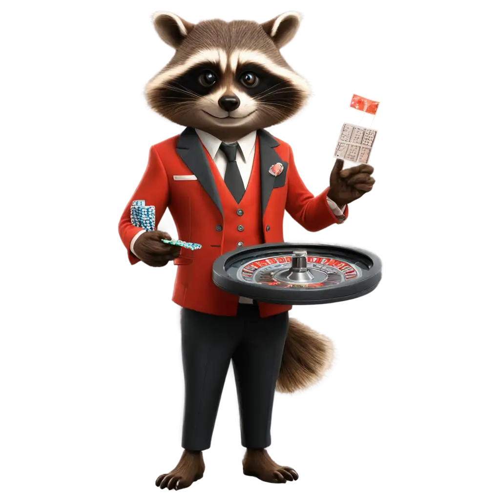 Rich-Cartoon-Raccoon-Casino-Dealer-Holding-Roulette-HighQuality-PNG-Image