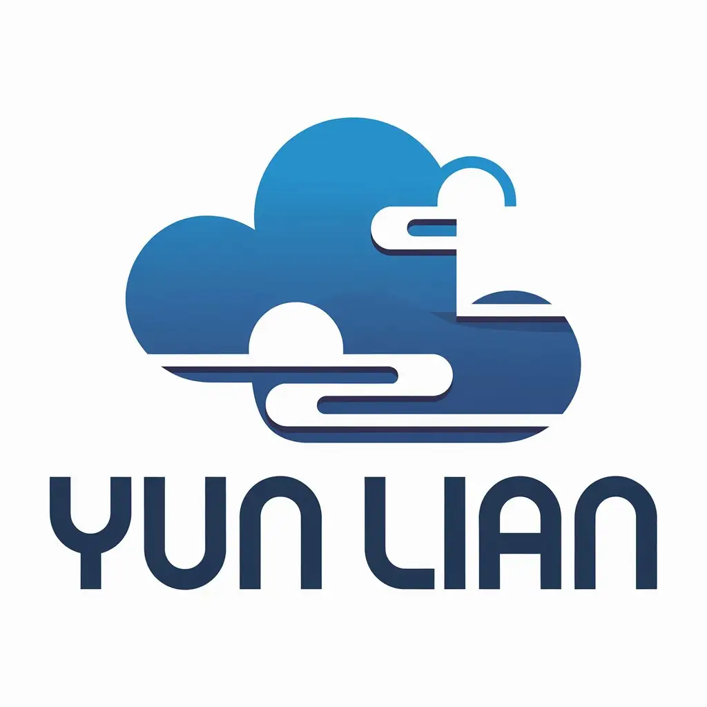 a vector logo design,with the text "Yun Lian", main symbol:blue sky,Moderate,clear background