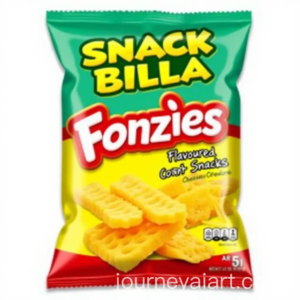 Brightly-Colored-CheeseFlavoredAI-Image-Prompt-Expansion-Corn-Snack-Packet-with-Playful-Typography
