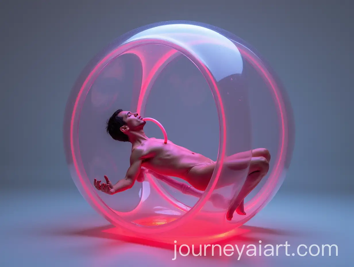 SuspAI-Art-Expansionended-Human-Forms-Inside-Geometric-Transparent-Sphere-with-Neon-Tubes
