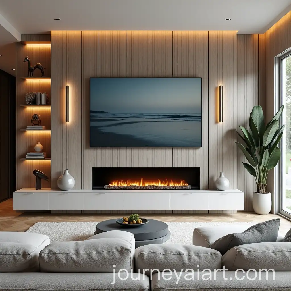 Contemporary-Living-RoomAI-Image-Prompt-Expansion-with-Electric-Fireplace-and-Beach-View-TV