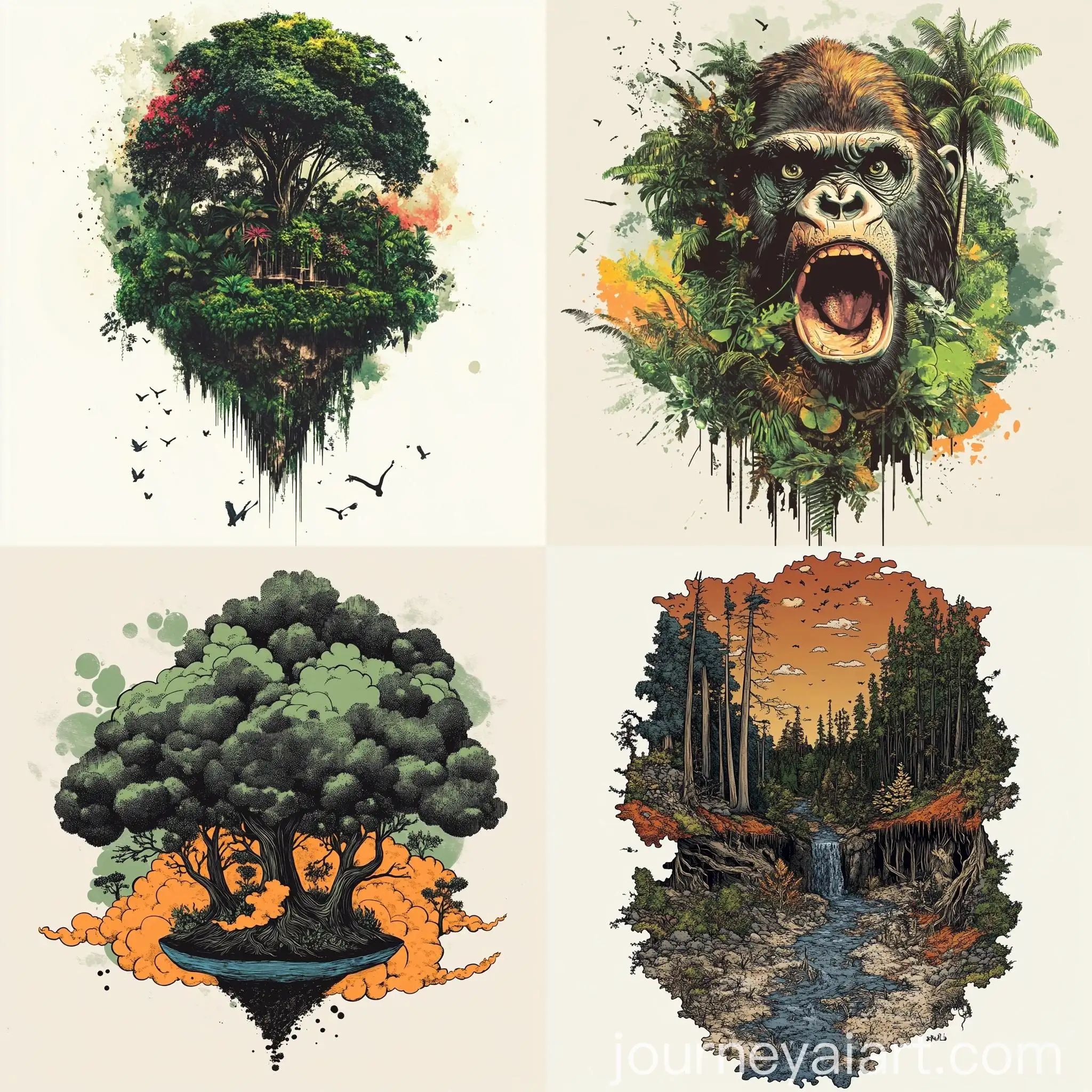 Illustration-of-Tshirt-and-Street-Art-Alerting-on-Deforestation