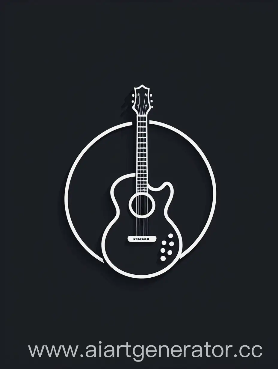 minimalistic guitar logo for delay music store