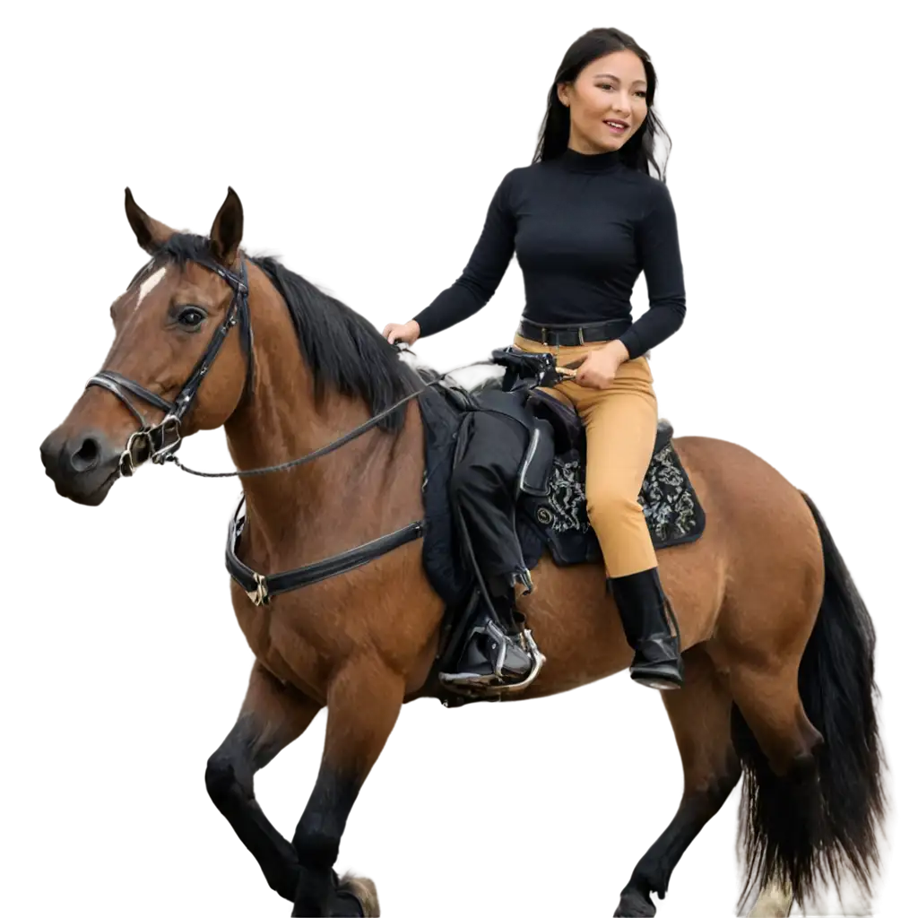 Stunning-PNG-Image-of-an-Indonesian-Woman-Riding-a-Horse-Perfect-for-Visual-Storytelling