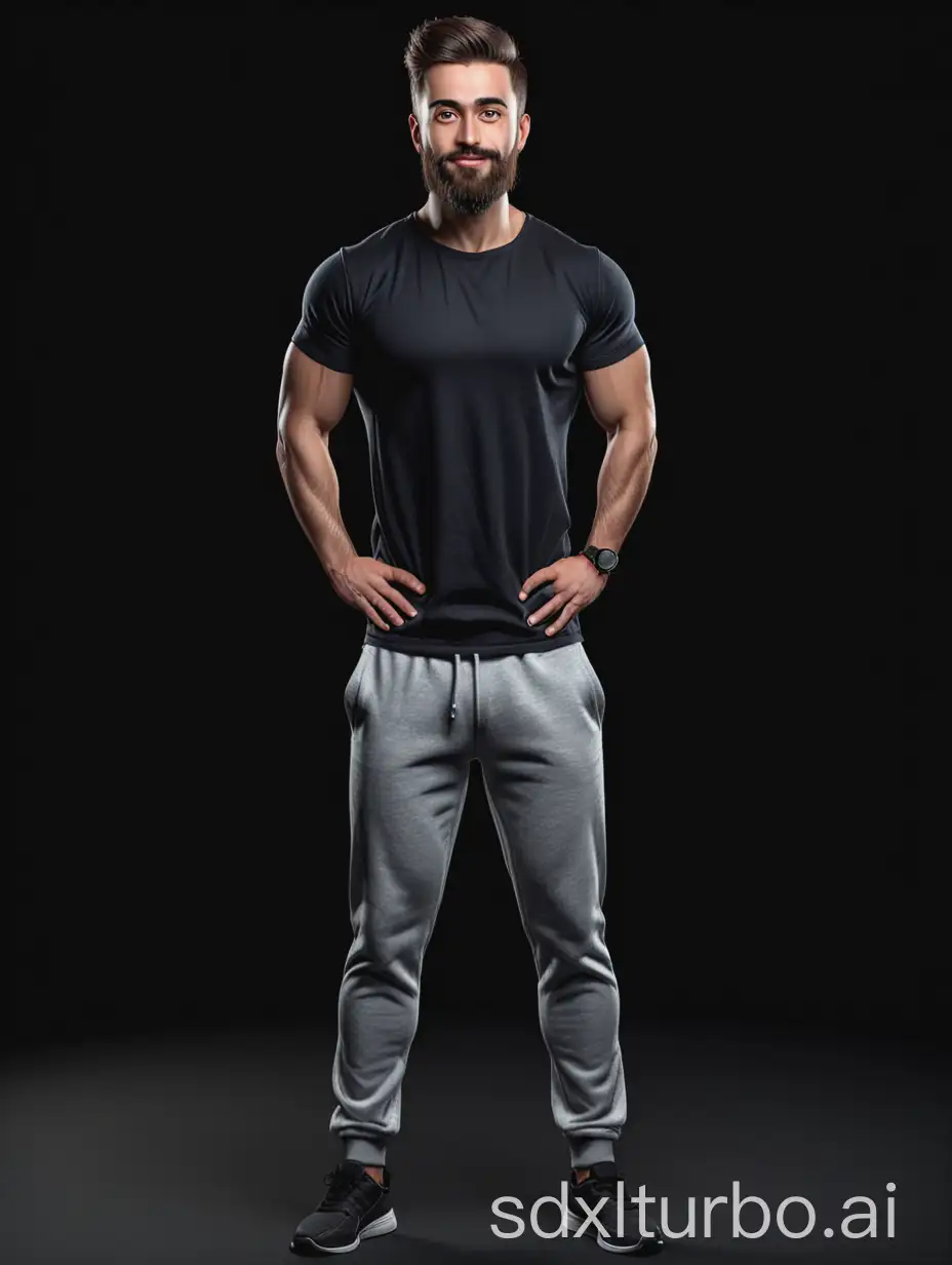 Photorealistic-FullBody-Portrait-of-a-Guy-in-Gym-Clothes-with-a-Beard