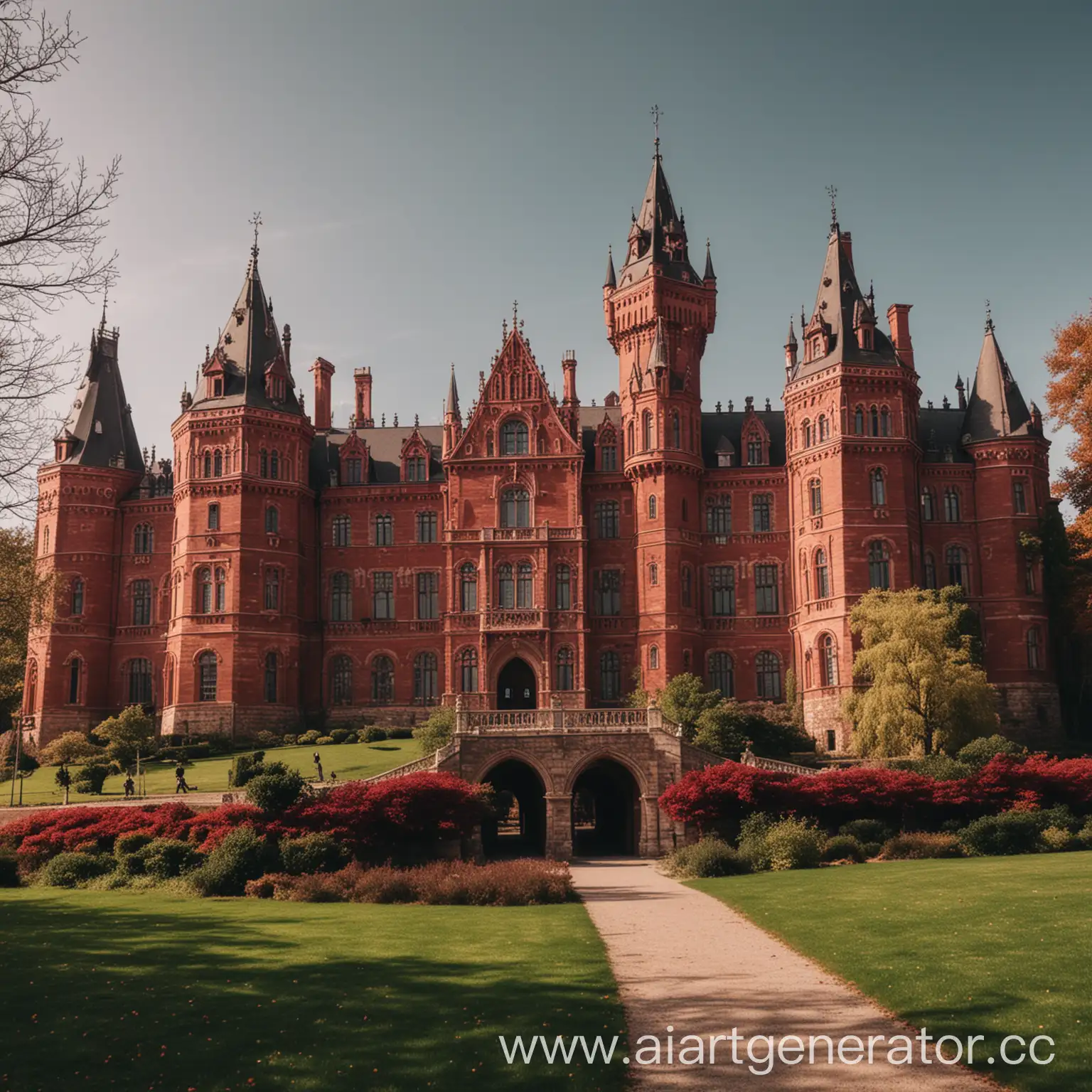 Majestic-Red-Castle-on-University-Grounds