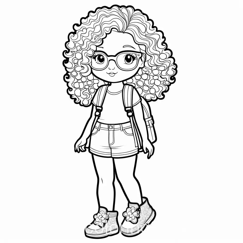 CurlyHaired-Girl-in-Hello-Kitty-Crop-Top-Coloring-Page