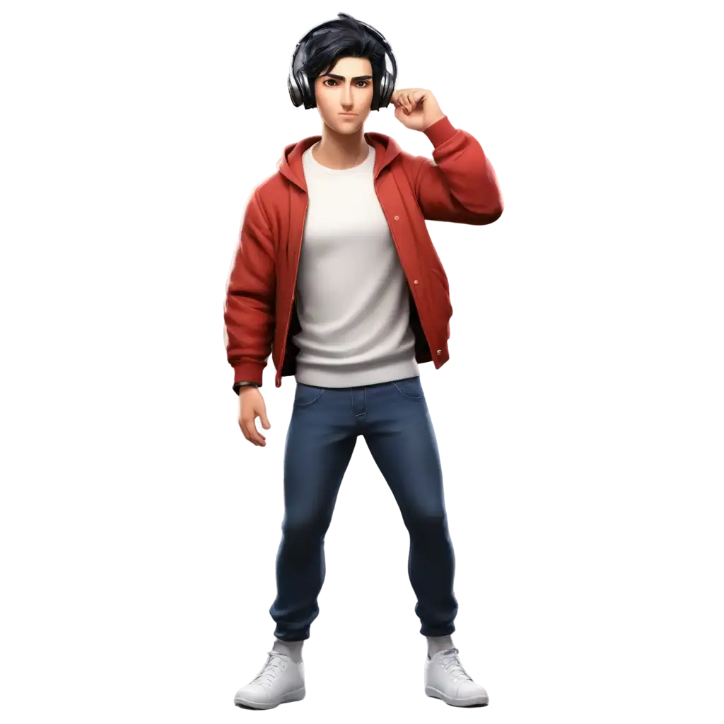 Strong-Male-Character-with-Black-Hair-and-Headphones-PNG-Image