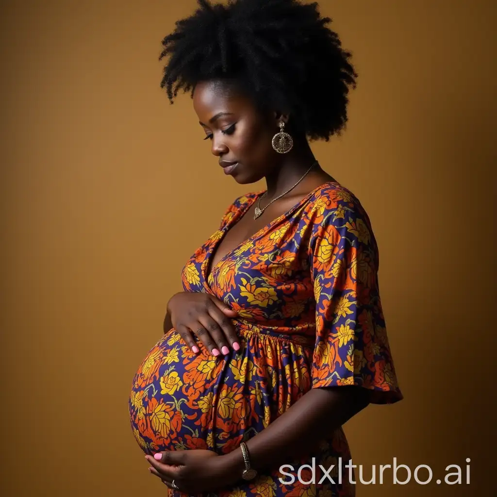 Pregnant-Ghanaian-Woman-in-Traditional-Attire