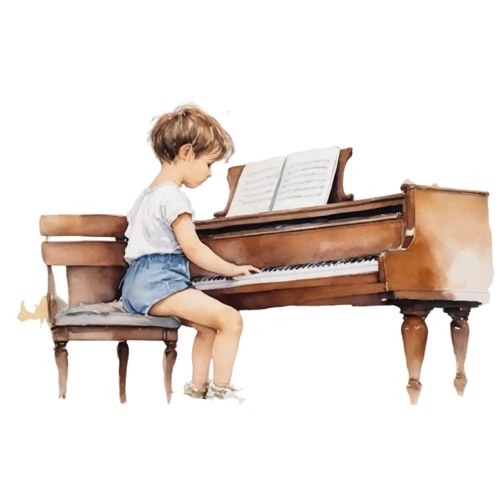 Watercolor-PNG-Image-of-a-Child-Playing-the-Piano-Capturing-Joy-in-Art