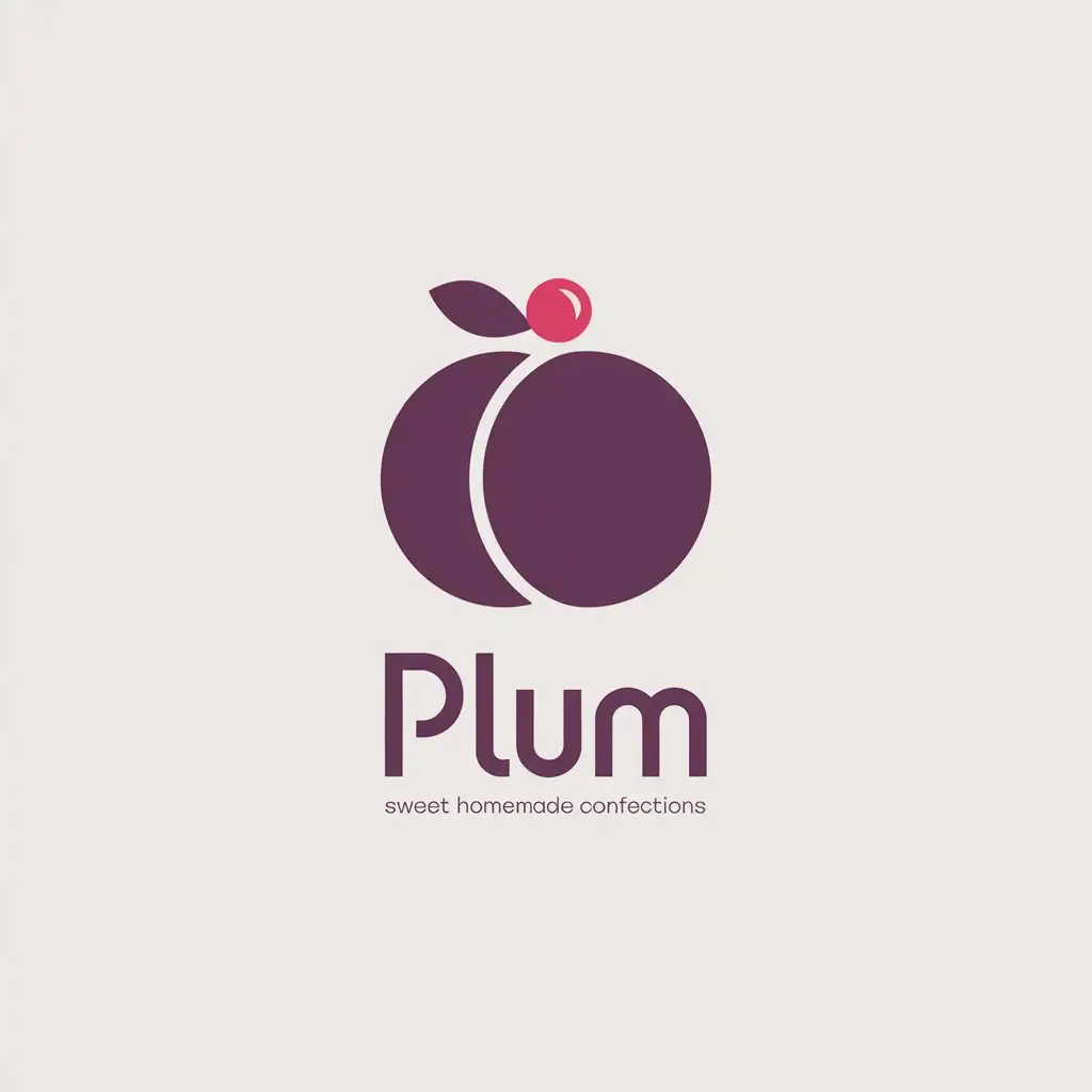 LOGO Design for Plum Sweet Homemade Confections Modern Whimsical Pink Purple Palette