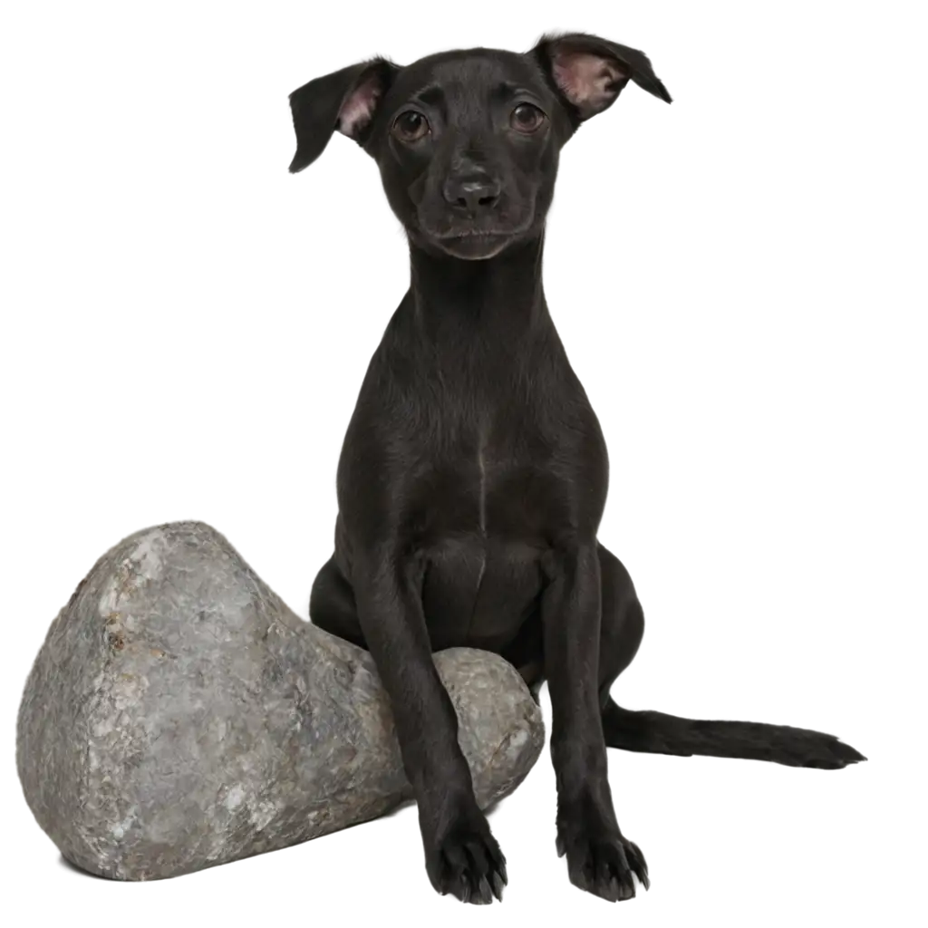 Dog-Sitting-on-a-Rock-PNG-Image-HighQuality-and-Versatile-Artwork-for-Your-Projects